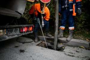 image of high velocity water jetting - learn what it is with Environmental Service Corp.